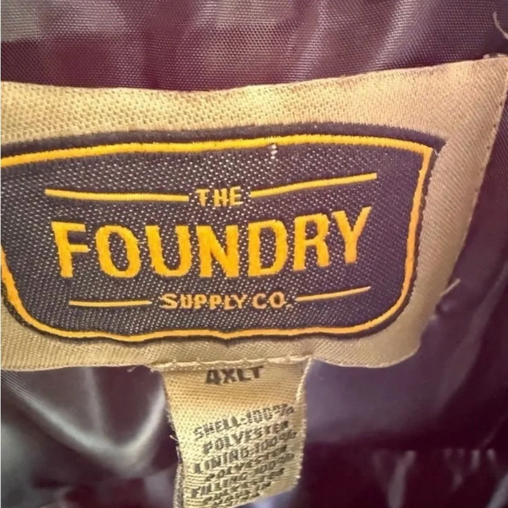 The Foundry Men's Charcoal Puffer Vest 4XLT Big & Tall Winter Quilted - Picture 5 of 5